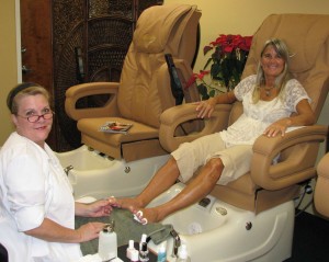 A relaxing pedicure
