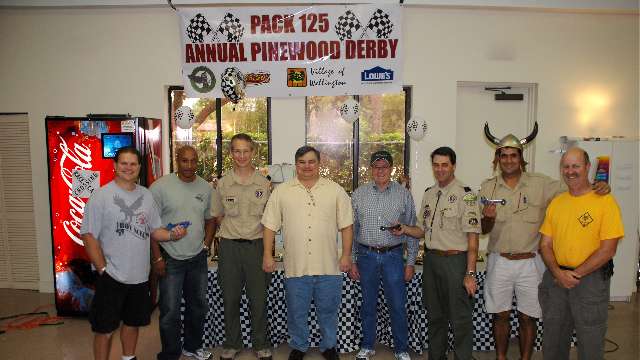 Scouts were cheering and wheels were spinning as Wellington Cub Scout Pack 125 held their annual Pinewood Derby at St. Peters Methodist Church on January 16. Den Leader David O’Donnell led over 50 scouts who were racing their homemade wooden kit cars for the grand prize. Photo by Lois Spatz.